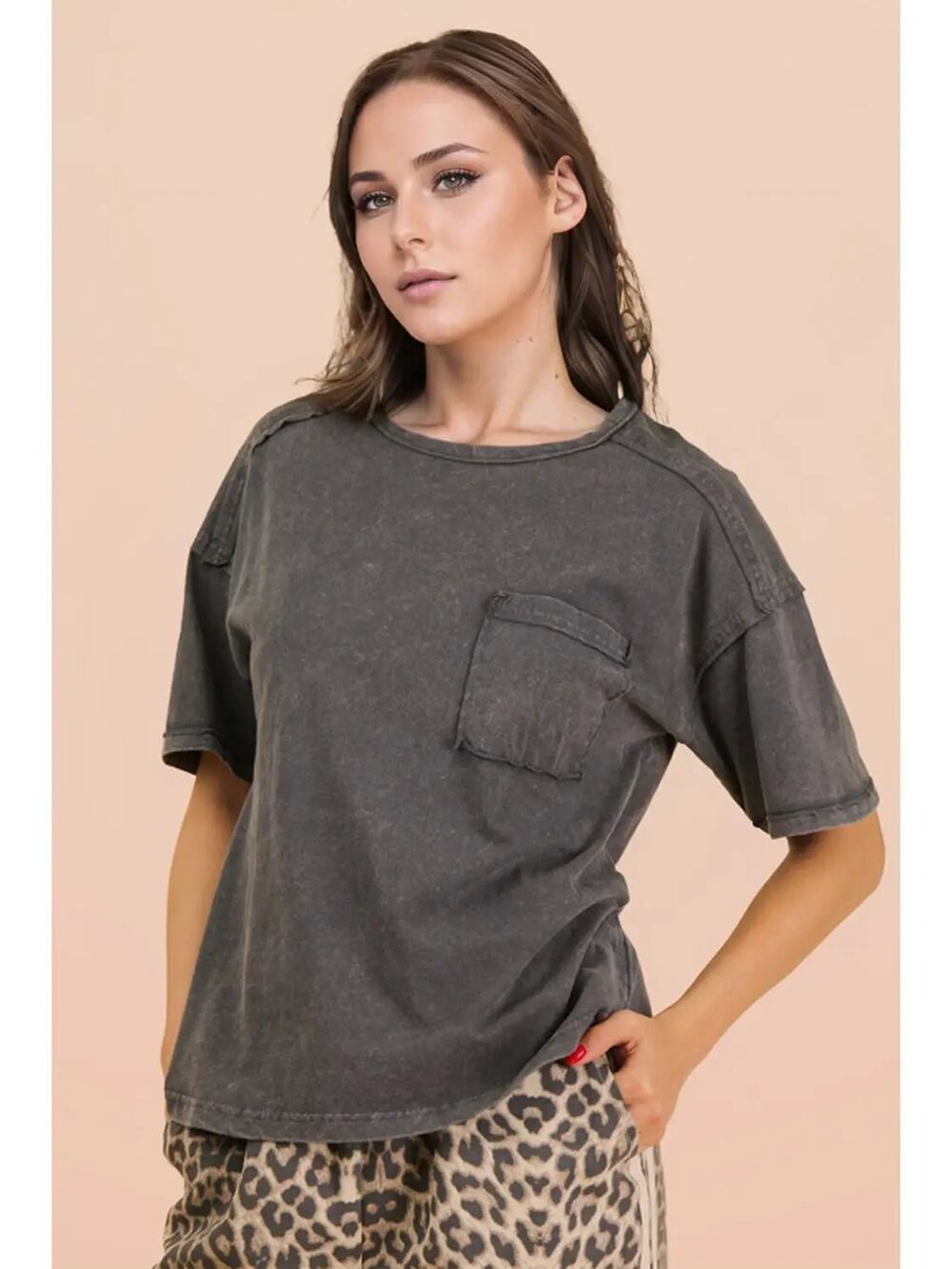 Mineral Washed Knit Top